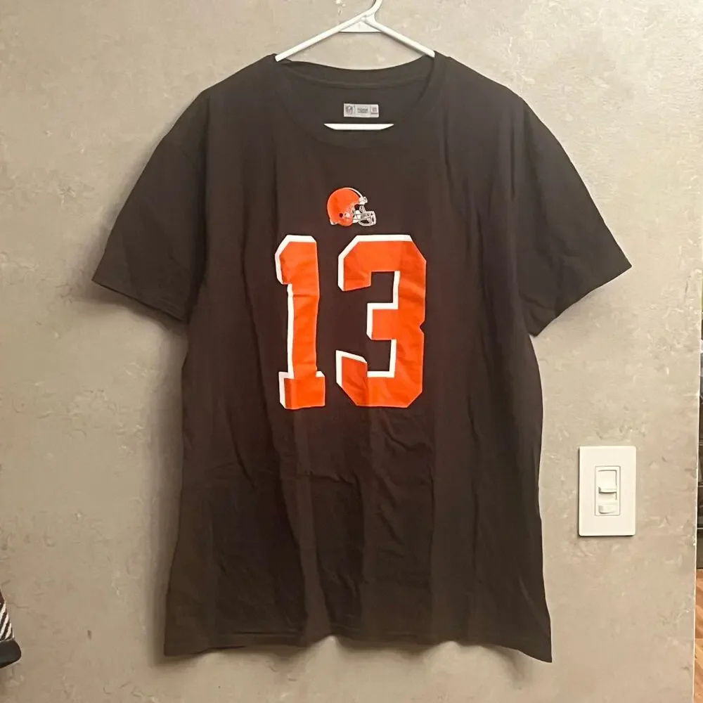 Cleveland Browns #13 Football Jersey T-Shirt XL Men's Brown Orange NFL Apparel